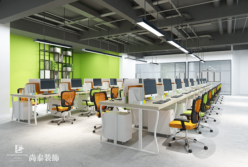 深圳宝安西乡电子科技公司办公室设计效果图 