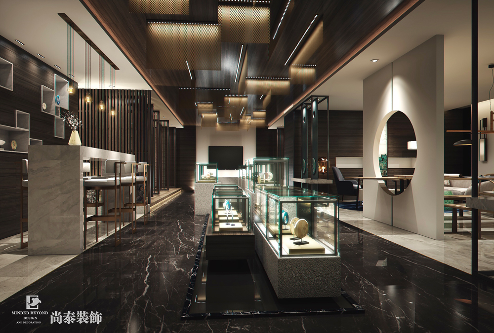 广州荔湾200㎡珠宝店展厅装修设计 