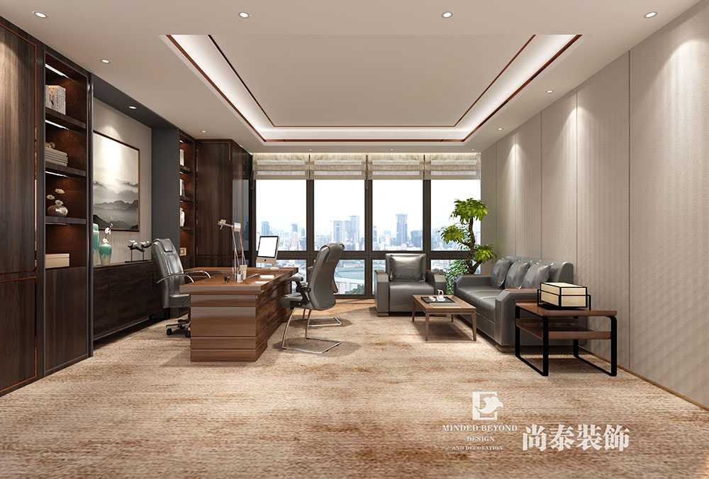 深圳南山金融大厦投资公司办公室装修设计效果图 