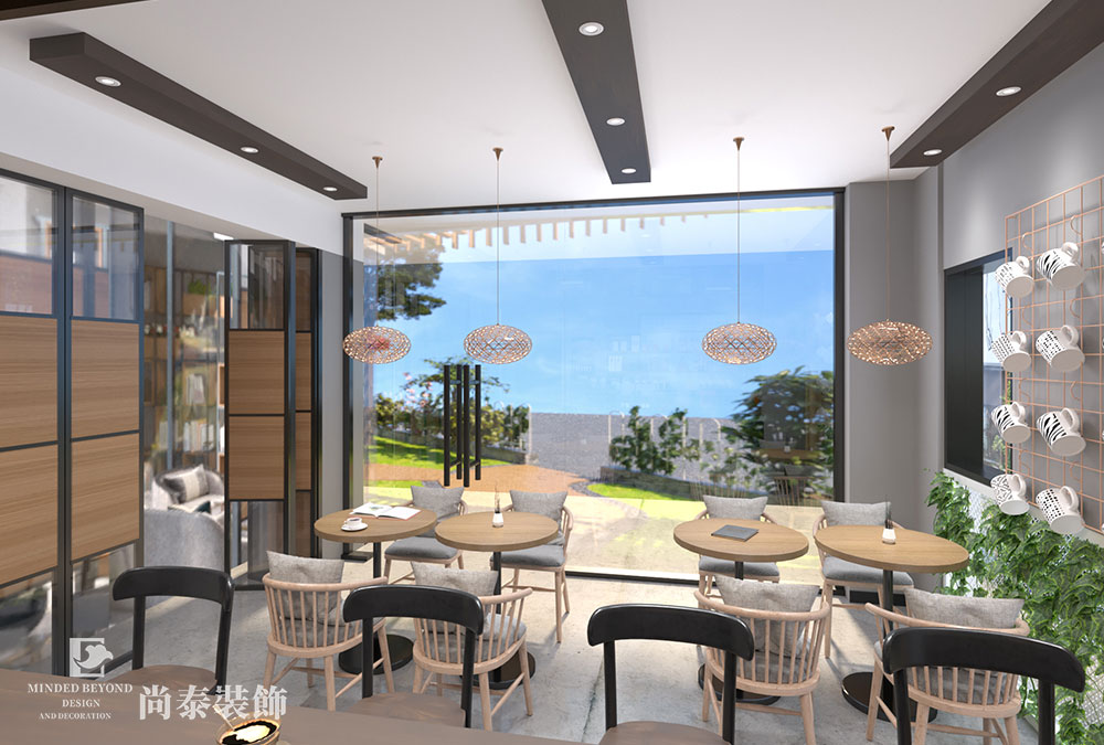 广州天河复古风小清新咖啡厅装修设计