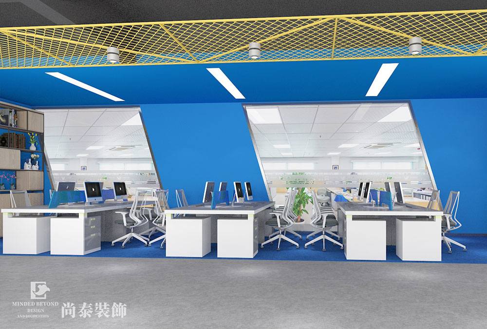 深圳宝安新安500平互联网科技公司办公室设计效果图