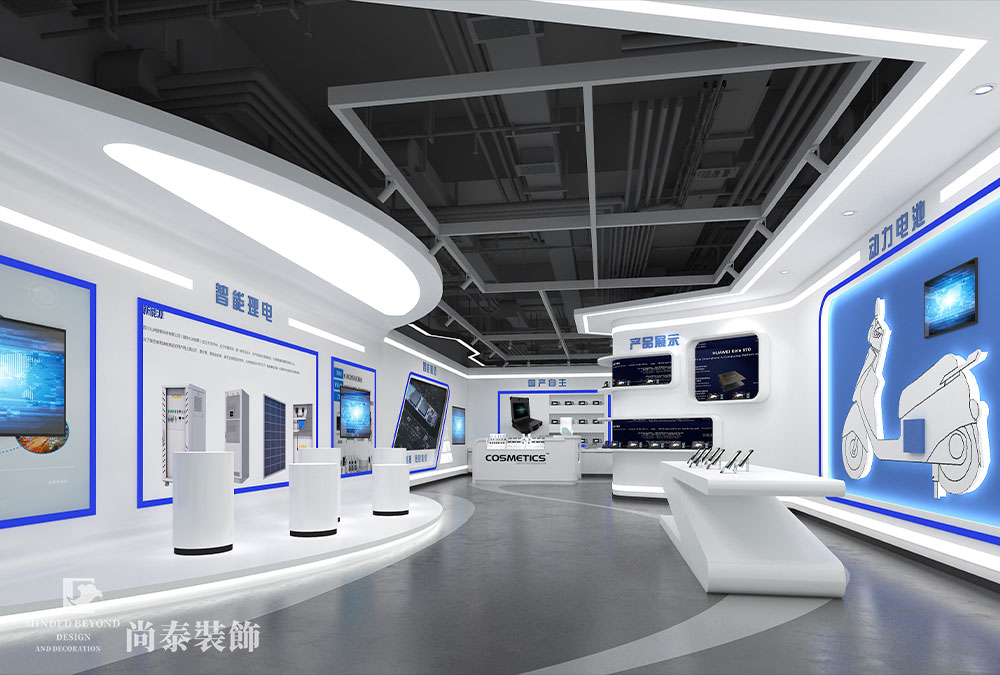 深圳龙岗九洲工业园高科技公司办公展厅设计装修效果图