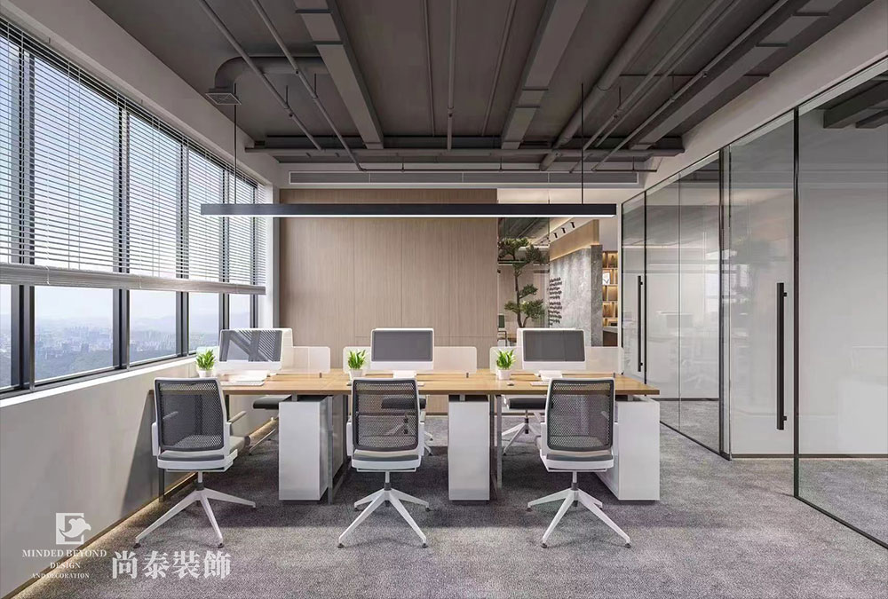 深圳福田160平米电子科技公司办公室翻新改造装修设计