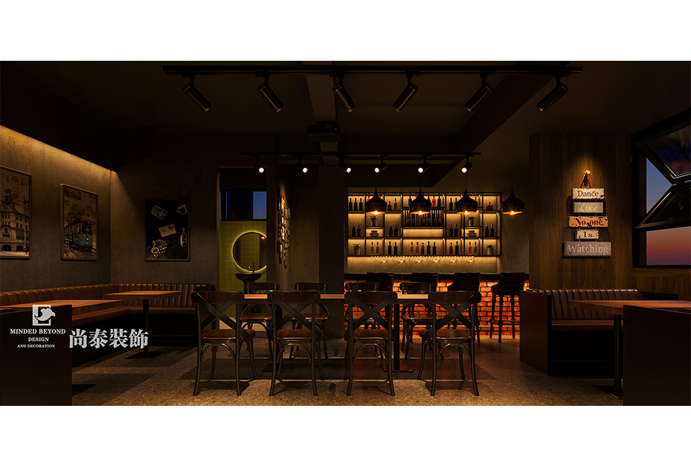 清吧设计：深圳100平米工业风酒吧装修设计